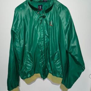PGA Tour Men's Green Golf Lightweight Mock Neck Windbreaker Jacket Size Large